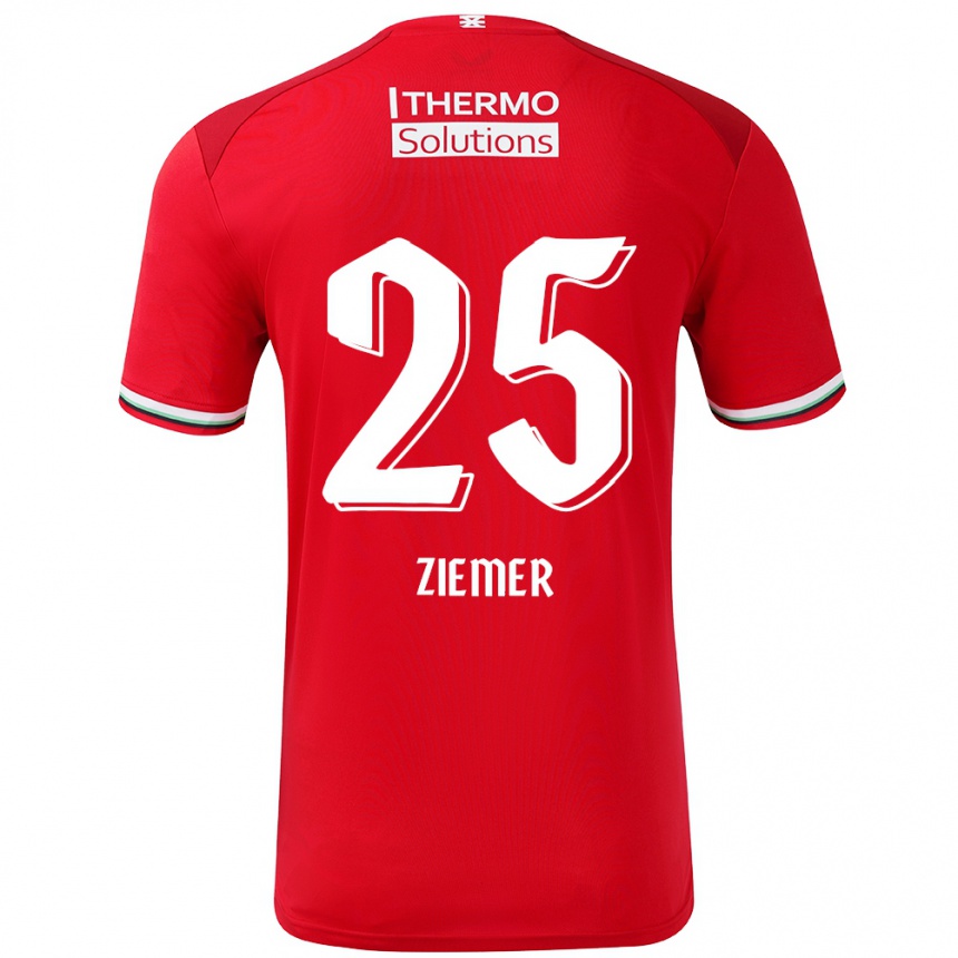 Kinder Fußball Taylor Ziemer #25 Rot Weiß Heimtrikot Trikot 2024/25 T-Shirt Luxemburg