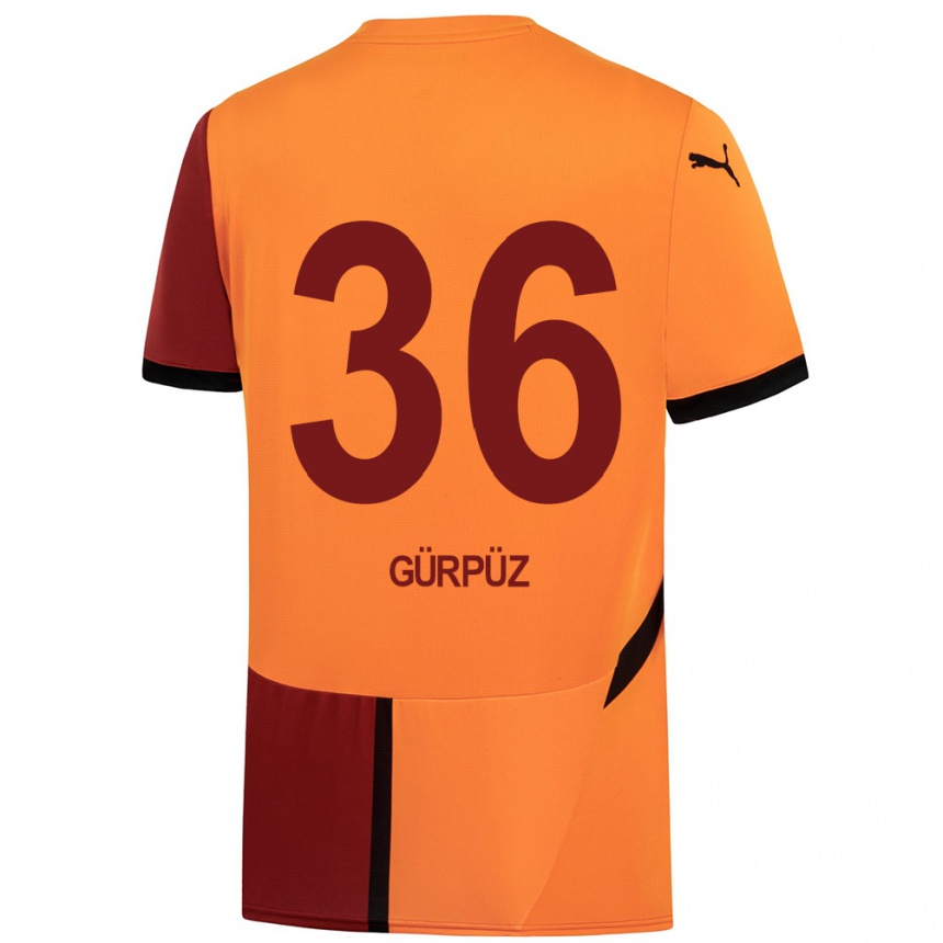 Kinder Fußball Gökdeniz Gürpüz #36 Gelb Rot Heimtrikot Trikot 2024/25 T-Shirt Luxemburg