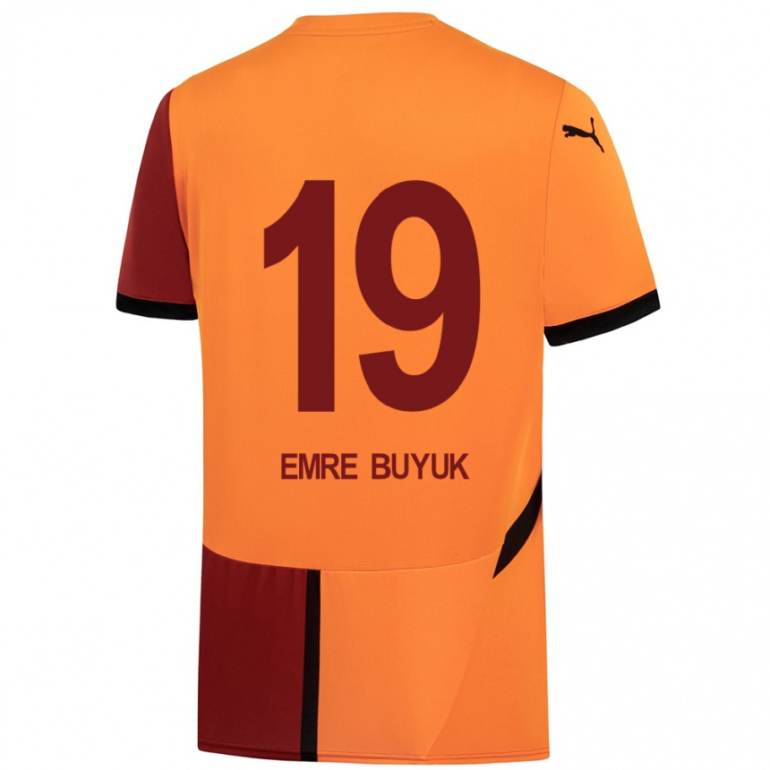 Kinder Fußball Enes Emre Büyük #19 Gelb Rot Heimtrikot Trikot 2024/25 T-Shirt Luxemburg