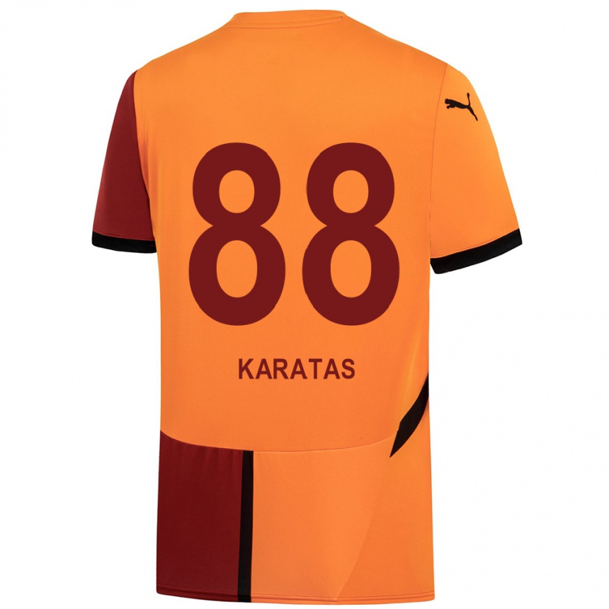 Kinder Fußball Kazımcan Karataş #88 Gelb Rot Heimtrikot Trikot 2024/25 T-Shirt Luxemburg