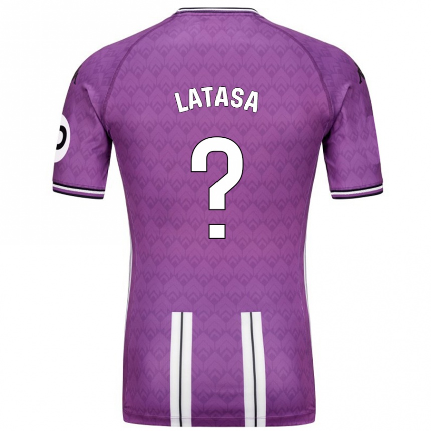 Kinder Fußball Juanmi Latasa #0 Violett Weiß Heimtrikot Trikot 2024/25 T-Shirt Luxemburg