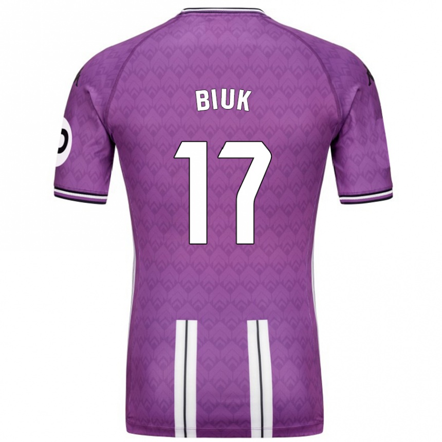 Kinder Fußball Stipe Biuk #17 Violett Weiß Heimtrikot Trikot 2024/25 T-Shirt Luxemburg