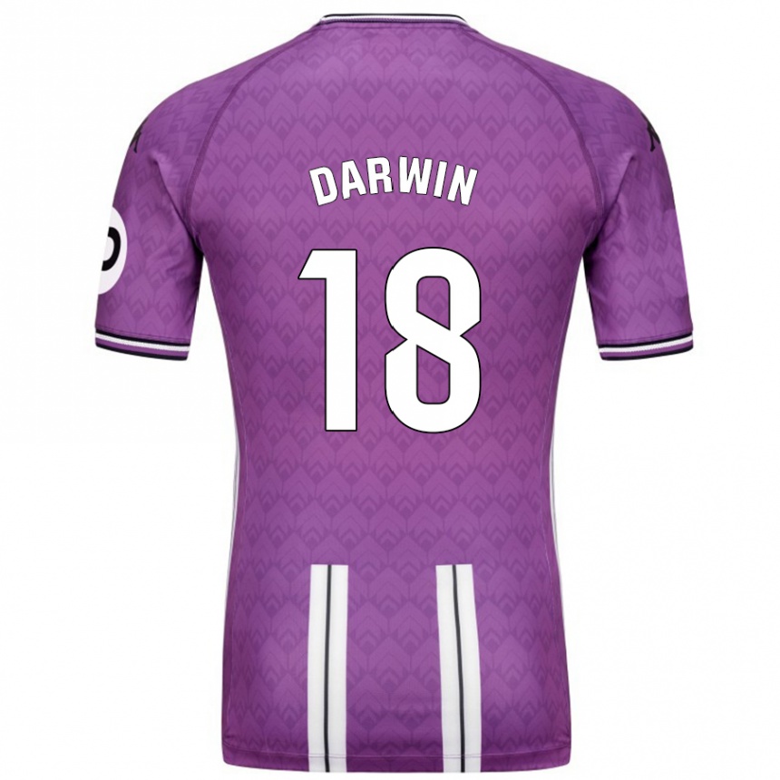 Kinder Fußball Darwin Machís #18 Violett Weiß Heimtrikot Trikot 2024/25 T-Shirt Luxemburg