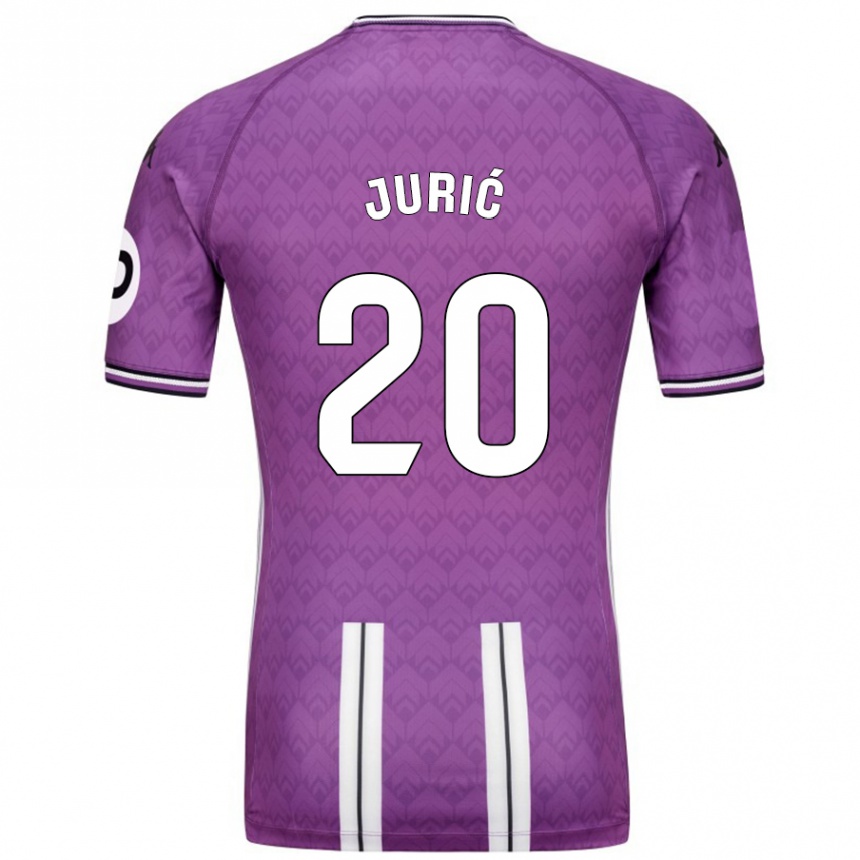 Kinder Fußball Stanko Juric #20 Violett Weiß Heimtrikot Trikot 2024/25 T-Shirt Luxemburg