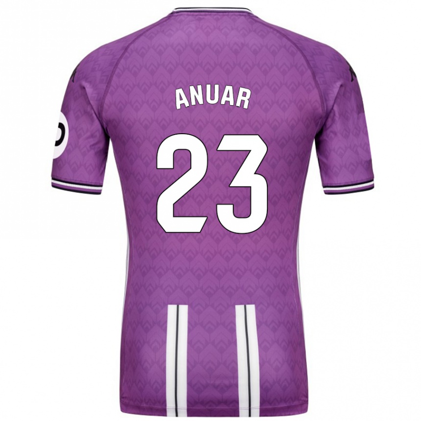 Kinder Fußball Anuar #23 Violett Weiß Heimtrikot Trikot 2024/25 T-Shirt Luxemburg