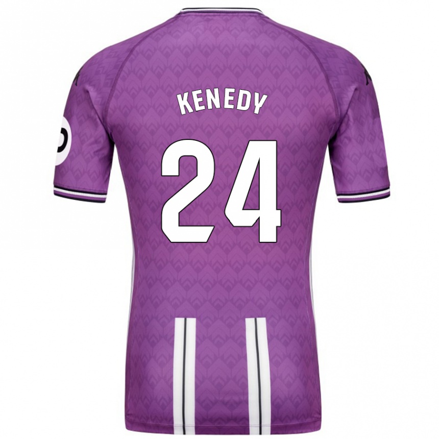 Kinder Fußball Kenedy #24 Violett Weiß Heimtrikot Trikot 2024/25 T-Shirt Luxemburg