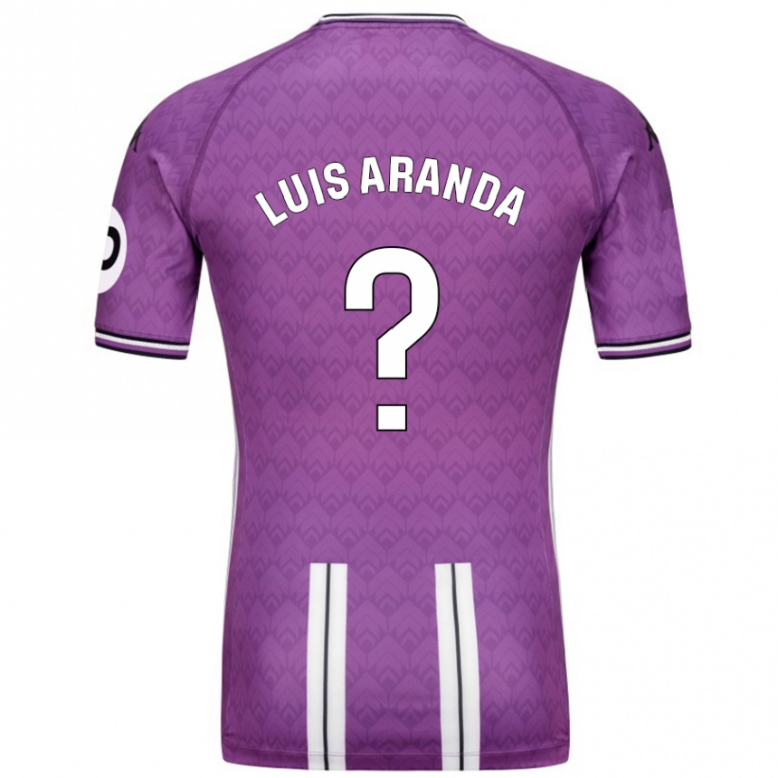 Kinder Fußball José Luis Aranda #0 Violett Weiß Heimtrikot Trikot 2024/25 T-Shirt Luxemburg