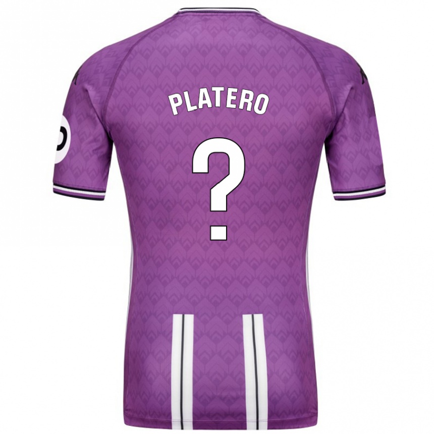 Kinder Fußball Miguel Platero #0 Violett Weiß Heimtrikot Trikot 2024/25 T-Shirt Luxemburg