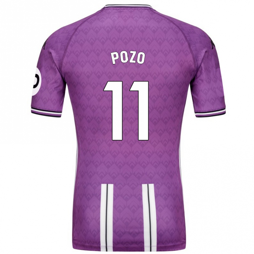 Kinder Fußball Manuel Pozo #11 Violett Weiß Heimtrikot Trikot 2024/25 T-Shirt Luxemburg