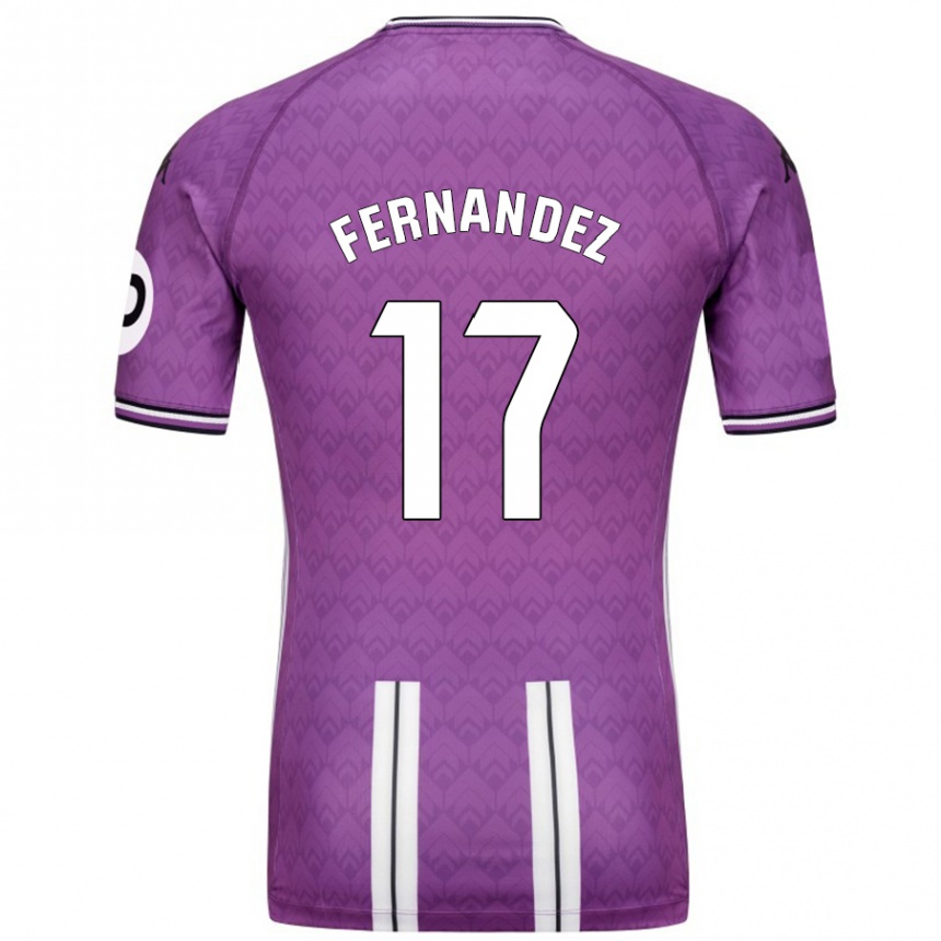 Kinder Fußball Dani Fernández #17 Violett Weiß Heimtrikot Trikot 2024/25 T-Shirt Luxemburg