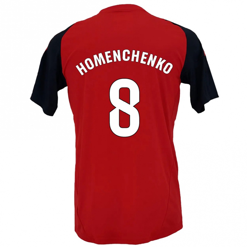 Kinder Fußball Santiago Homenchenko #8 Rot Schwarz Heimtrikot Trikot 2024/25 T-Shirt Luxemburg