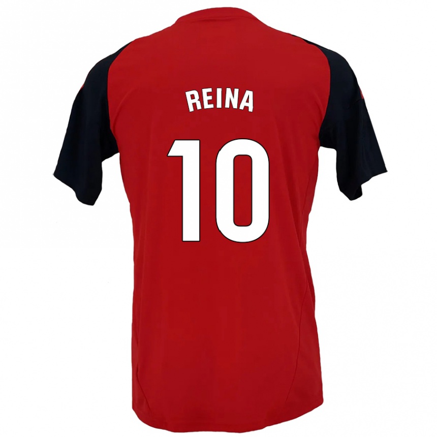 Kinder Fußball Alberto Reina #10 Rot Schwarz Heimtrikot Trikot 2024/25 T-Shirt Luxemburg