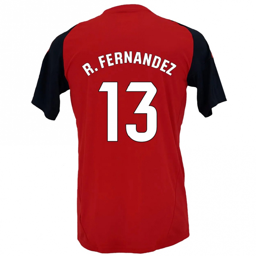 Kinder Fußball Raúl Fernández #13 Rot Schwarz Heimtrikot Trikot 2024/25 T-Shirt Luxemburg