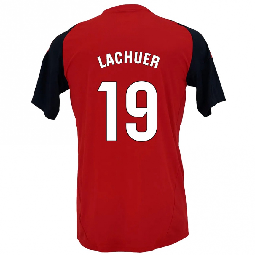 Kinder Fußball Mathis Lachuer #19 Rot Schwarz Heimtrikot Trikot 2024/25 T-Shirt Luxemburg