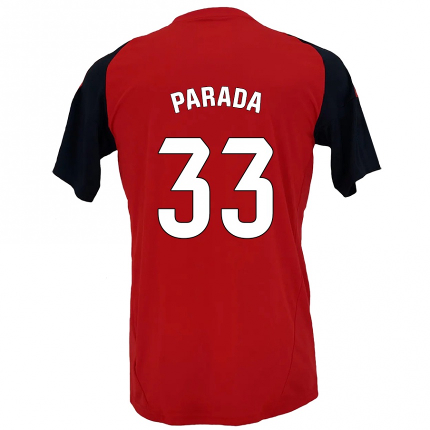 Kinder Fußball Victor Parada #33 Rot Schwarz Heimtrikot Trikot 2024/25 T-Shirt Luxemburg