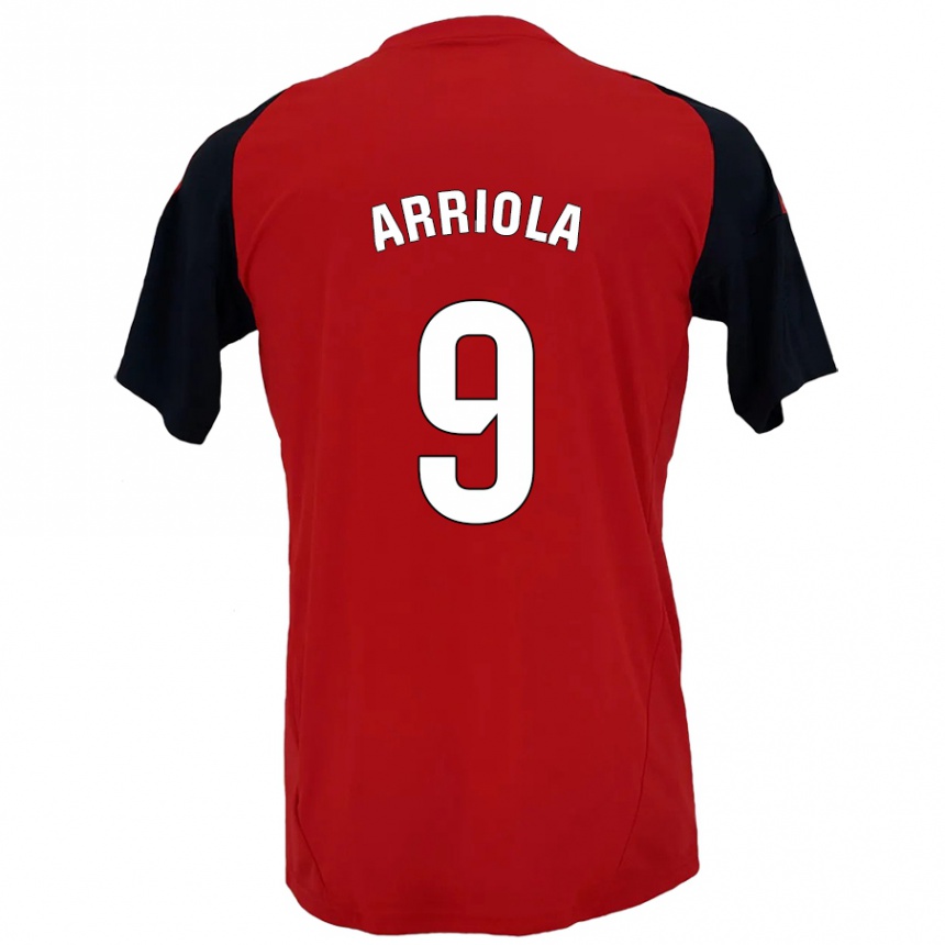 Kinder Fußball Marcos Arriola #9 Rot Schwarz Heimtrikot Trikot 2024/25 T-Shirt Luxemburg