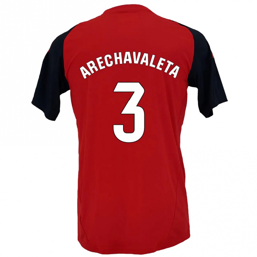 Kinder Fußball Jorge Arechavaleta #3 Rot Schwarz Heimtrikot Trikot 2024/25 T-Shirt Luxemburg