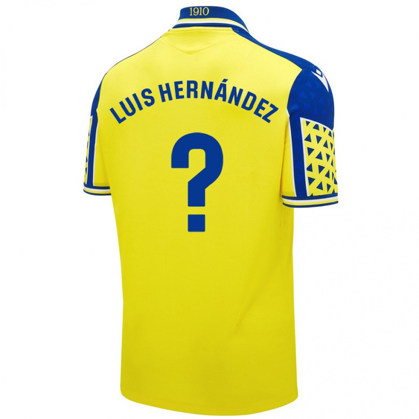 Kinder Fußball Luis Hernández #0 Gelb Blau Heimtrikot Trikot 2024/25 T-Shirt Luxemburg