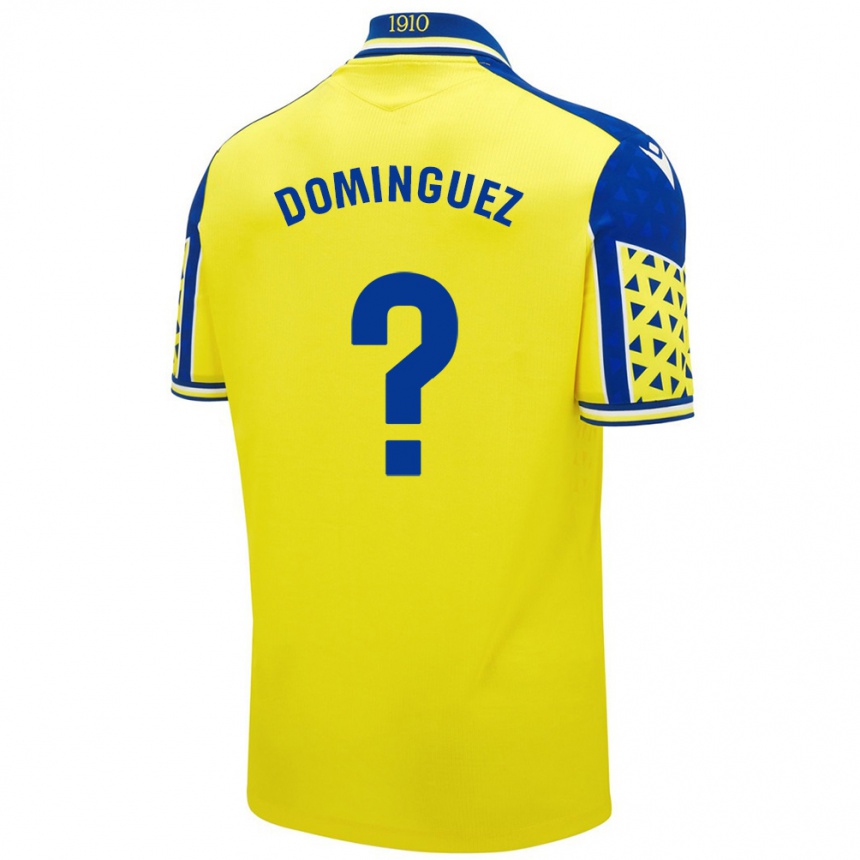 Kinder Fußball Rubén Domínguez #0 Gelb Blau Heimtrikot Trikot 2024/25 T-Shirt Luxemburg