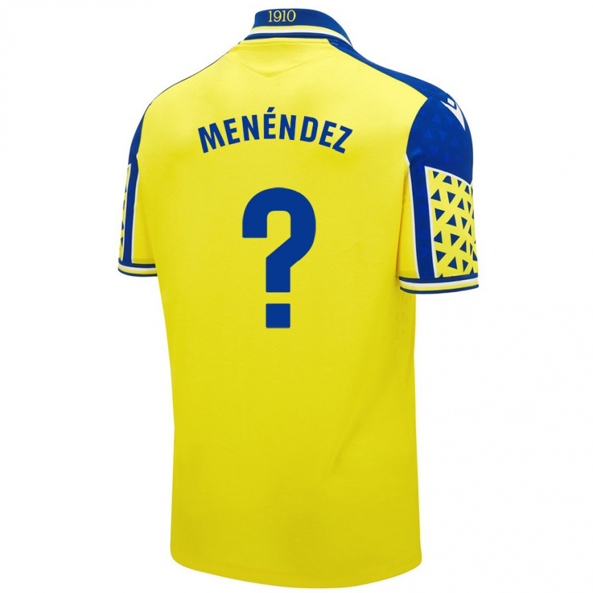 Kinder Fußball Jaime Menéndez #0 Gelb Blau Heimtrikot Trikot 2024/25 T-Shirt Luxemburg