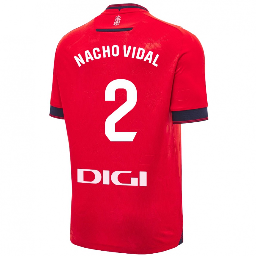 Kinder Fußball Nacho Vidal #2 Rot Weiß Heimtrikot Trikot 2024/25 T-Shirt Luxemburg