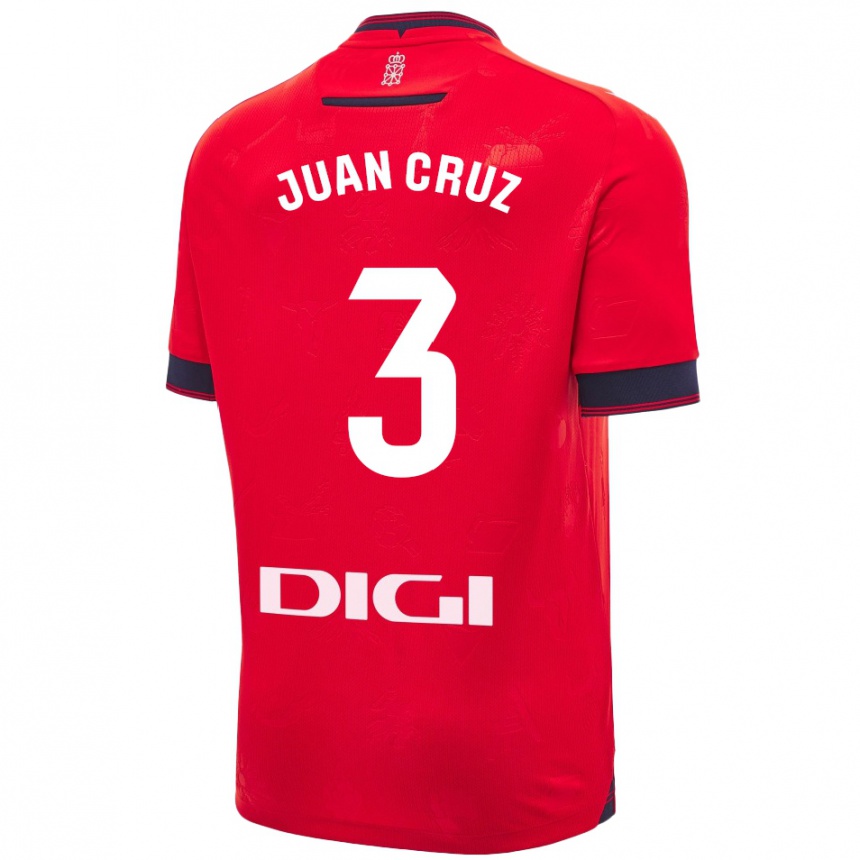 Kinder Fußball Juan Cruz #3 Rot Weiß Heimtrikot Trikot 2024/25 T-Shirt Luxemburg