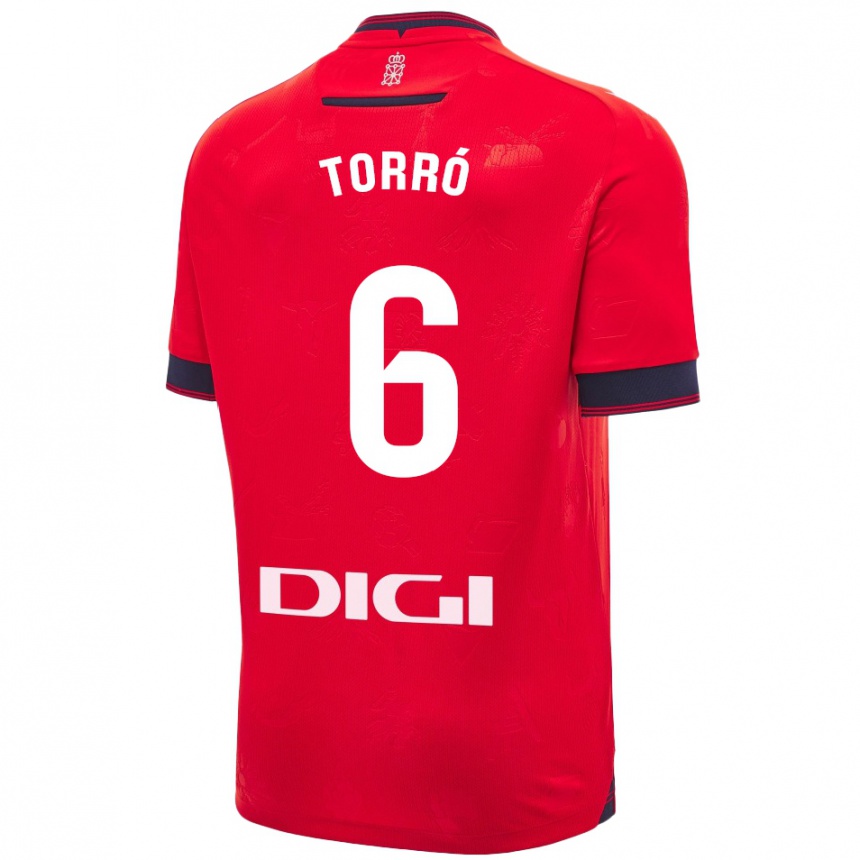 Kinder Fußball Lucas Torró #6 Rot Weiß Heimtrikot Trikot 2024/25 T-Shirt Luxemburg