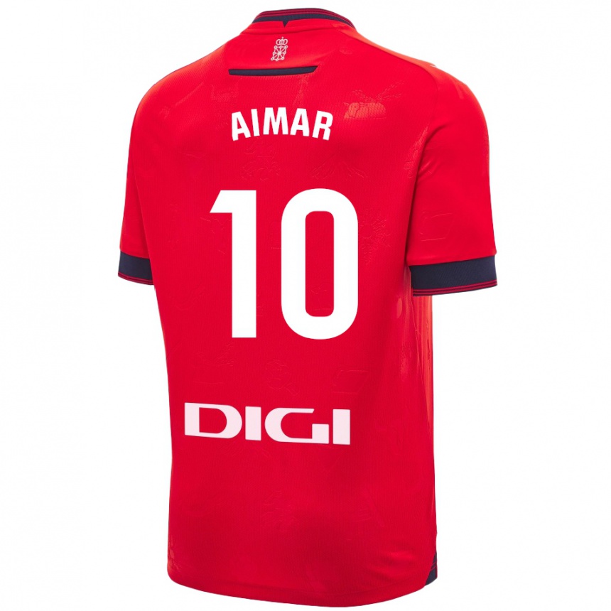 Kinder Fußball Aimar Oroz #10 Rot Weiß Heimtrikot Trikot 2024/25 T-Shirt Luxemburg