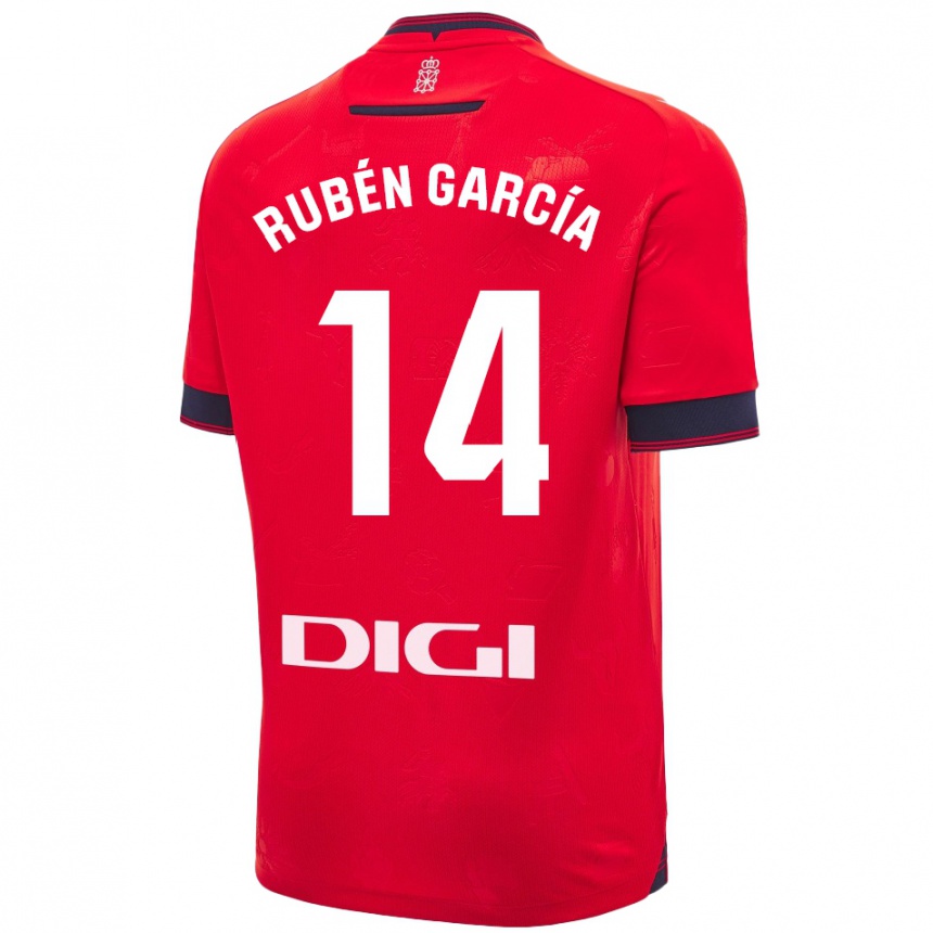 Kinder Fußball Rubén García #14 Rot Weiß Heimtrikot Trikot 2024/25 T-Shirt Luxemburg