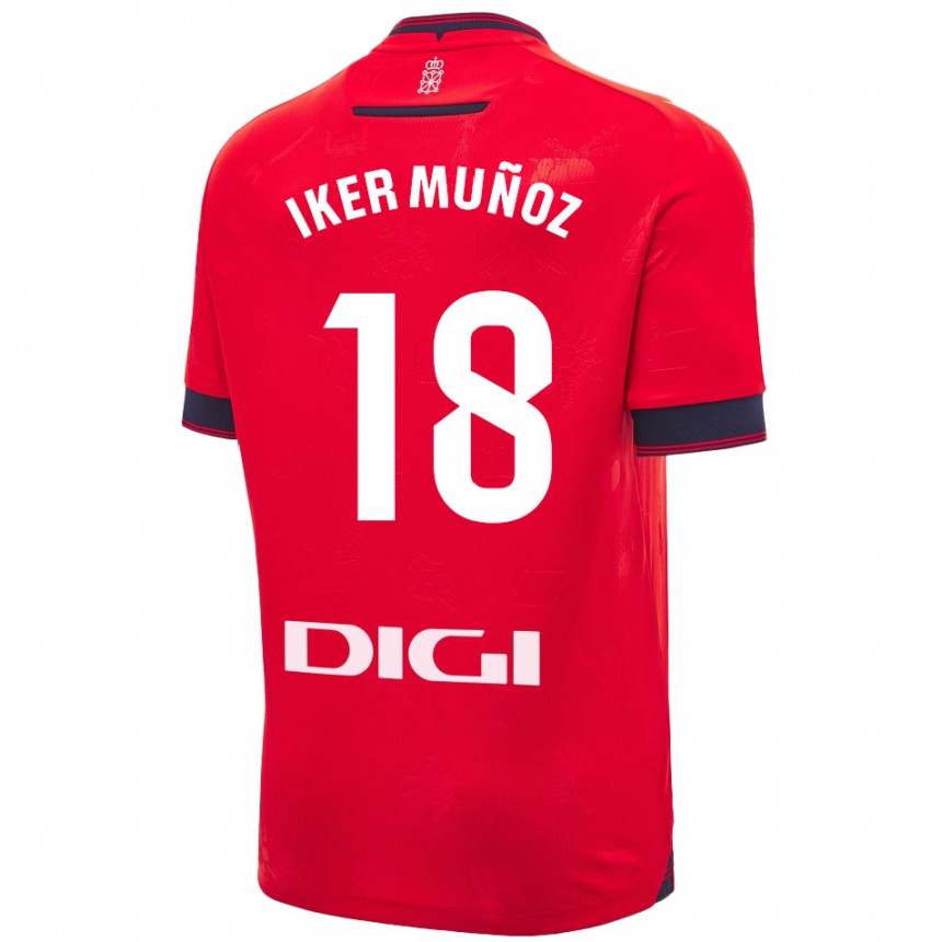 Kinder Fußball Iker Muñoz #18 Rot Weiß Heimtrikot Trikot 2024/25 T-Shirt Luxemburg