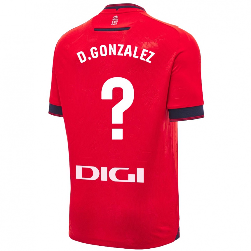 Kinder Fußball Dani González #0 Rot Weiß Heimtrikot Trikot 2024/25 T-Shirt Luxemburg