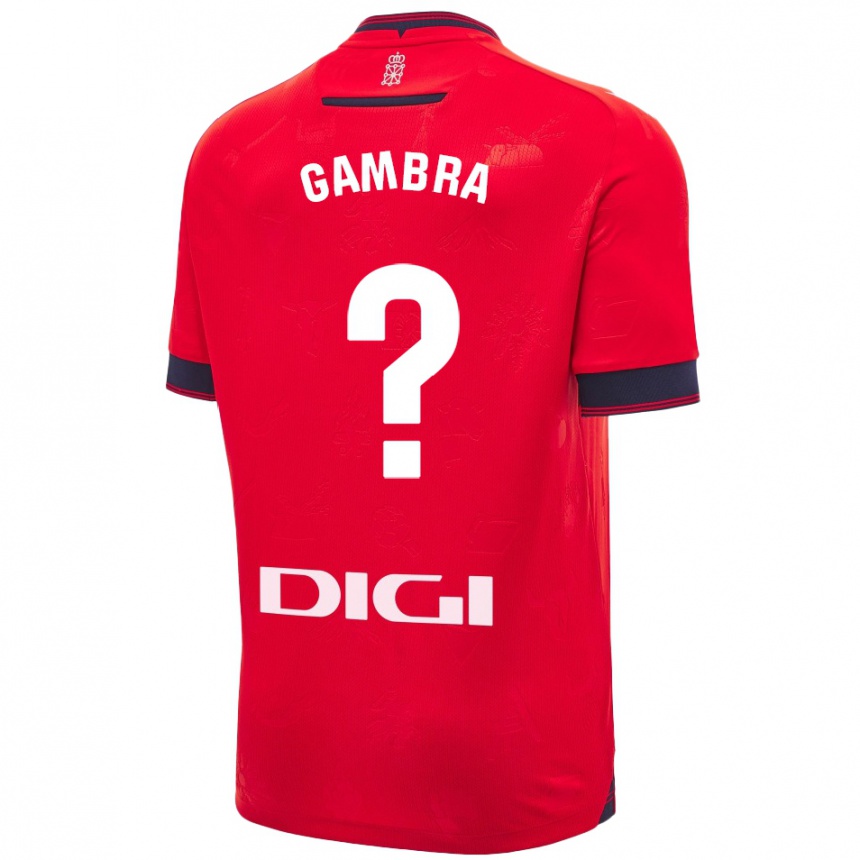 Kinder Fußball Javi Gambra #0 Rot Weiß Heimtrikot Trikot 2024/25 T-Shirt Luxemburg