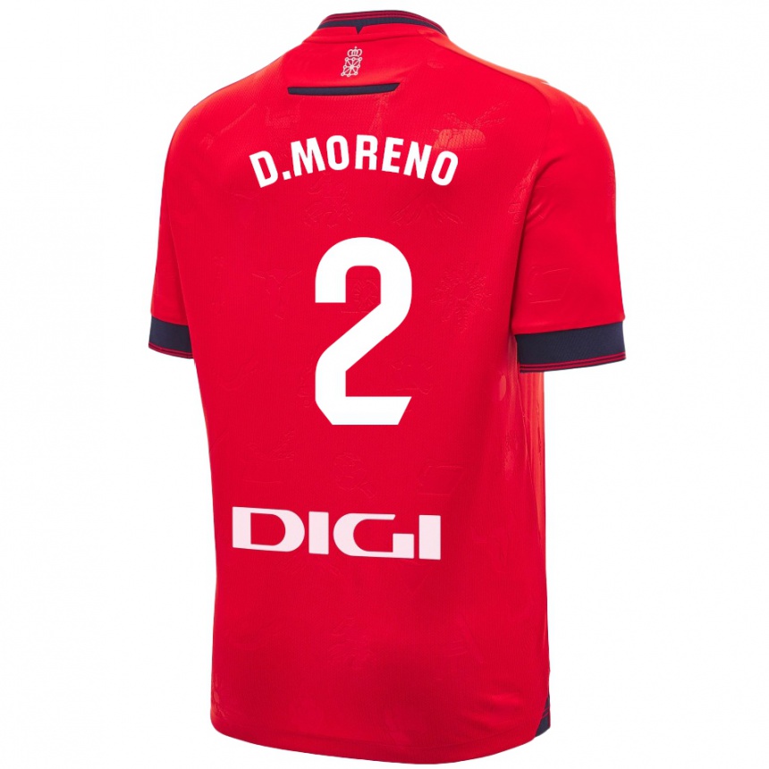 Kinder Fußball Diego Moreno #2 Rot Weiß Heimtrikot Trikot 2024/25 T-Shirt Luxemburg