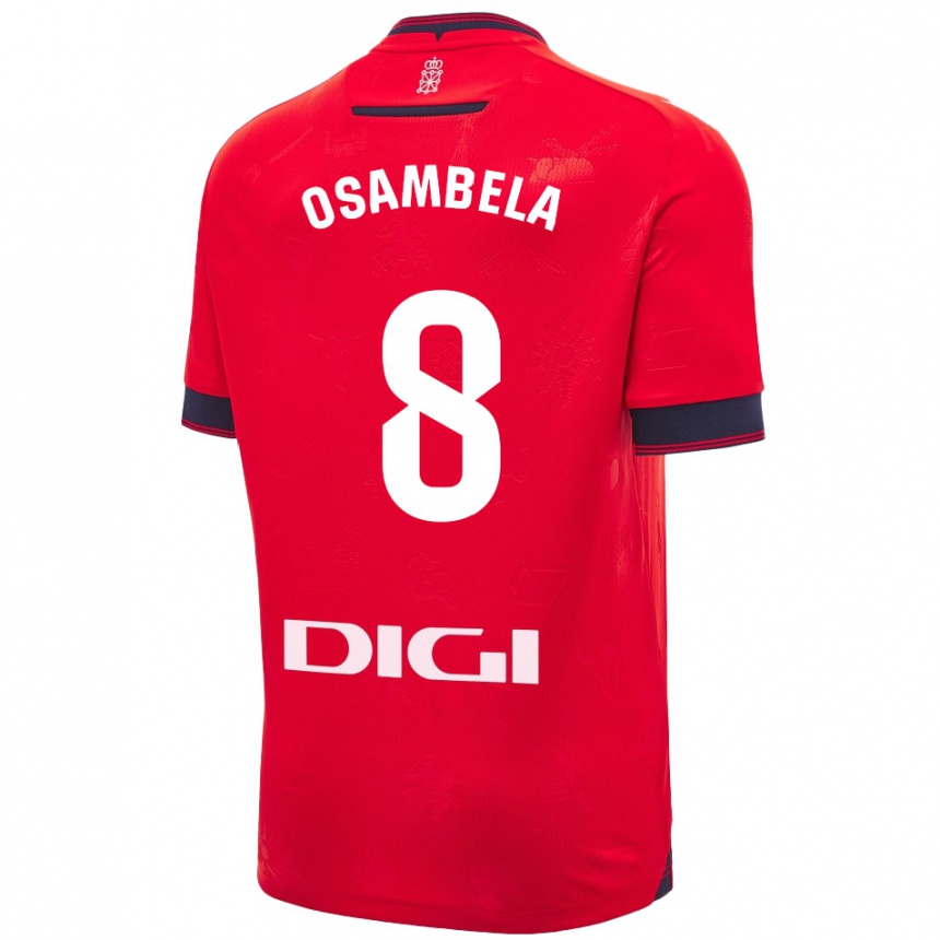 Kinder Fußball Asier Osambela #8 Rot Weiß Heimtrikot Trikot 2024/25 T-Shirt Luxemburg