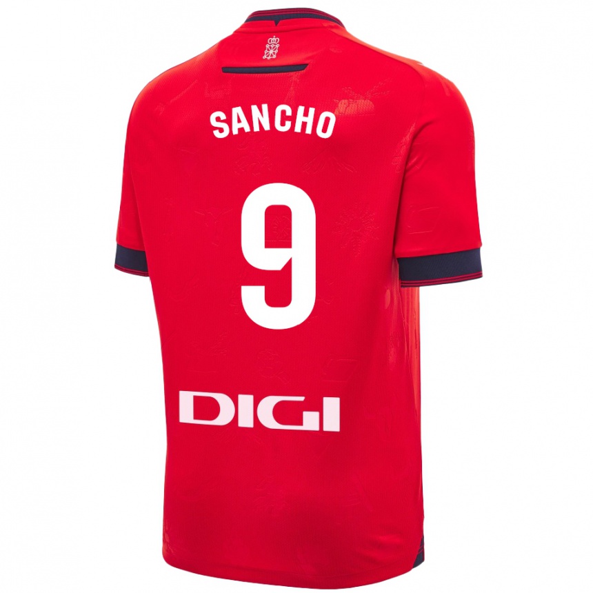 Kinder Fußball Dani Sancho #9 Rot Weiß Heimtrikot Trikot 2024/25 T-Shirt Luxemburg