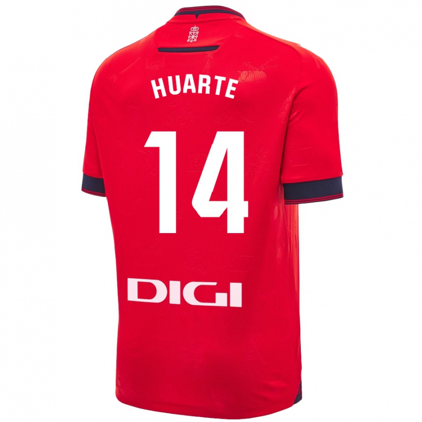 Kinder Fußball Xabi Huarte #14 Rot Weiß Heimtrikot Trikot 2024/25 T-Shirt Luxemburg