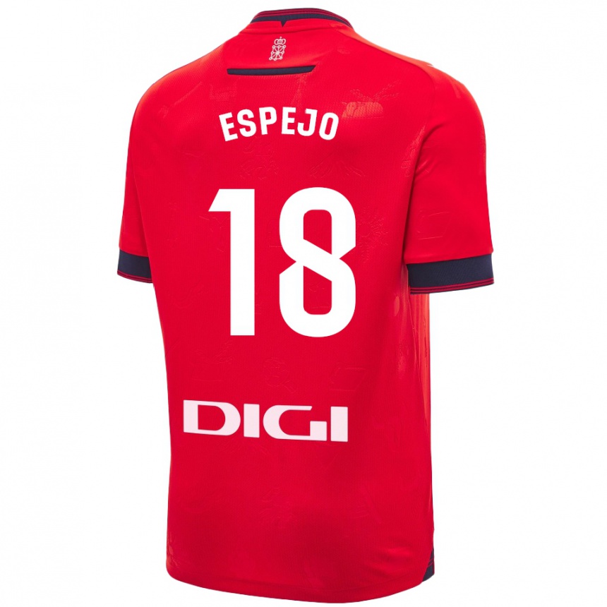 Kinder Fußball Diego Espejo #18 Rot Weiß Heimtrikot Trikot 2024/25 T-Shirt Luxemburg