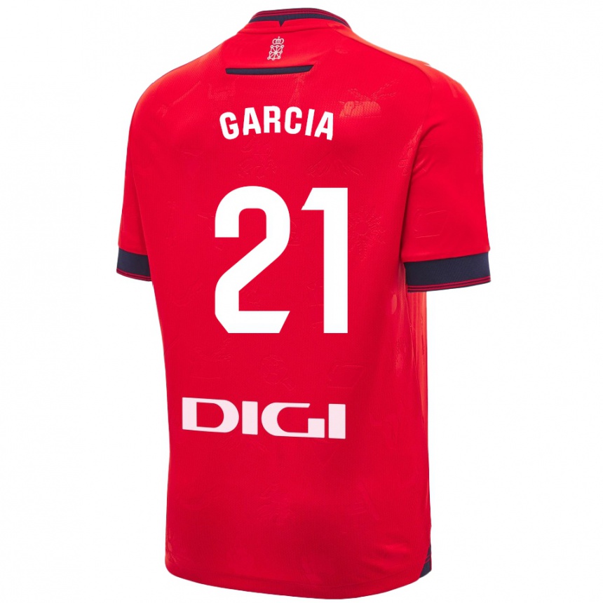 Kinder Fußball Jon García #21 Rot Weiß Heimtrikot Trikot 2024/25 T-Shirt Luxemburg