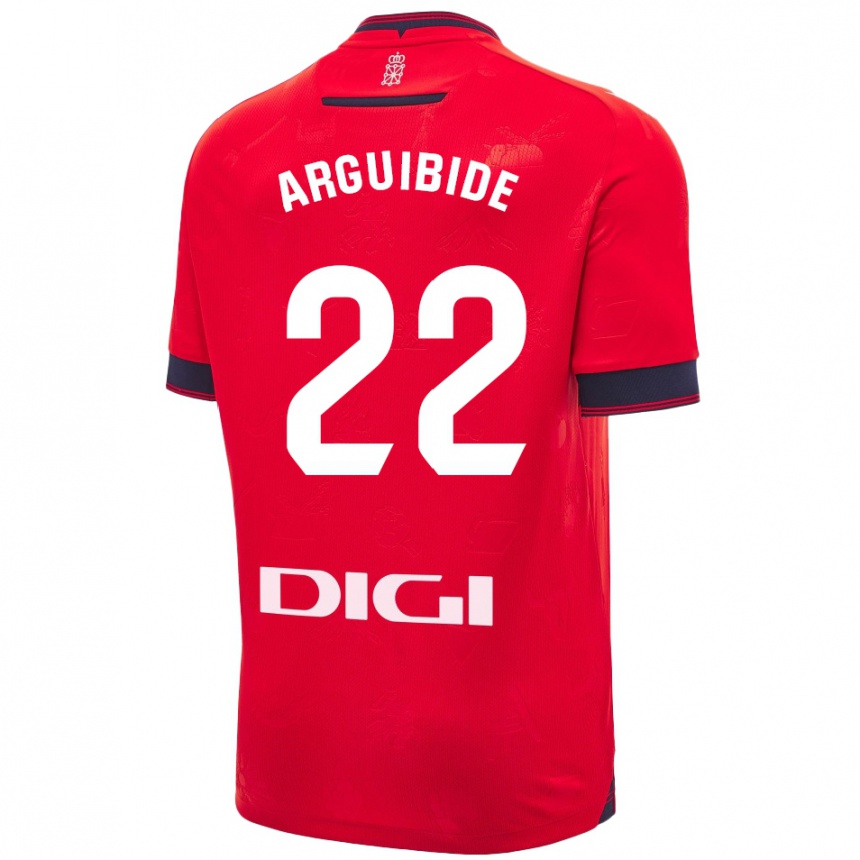 Kinder Fußball Iñigo Arguibide #22 Rot Weiß Heimtrikot Trikot 2024/25 T-Shirt Luxemburg