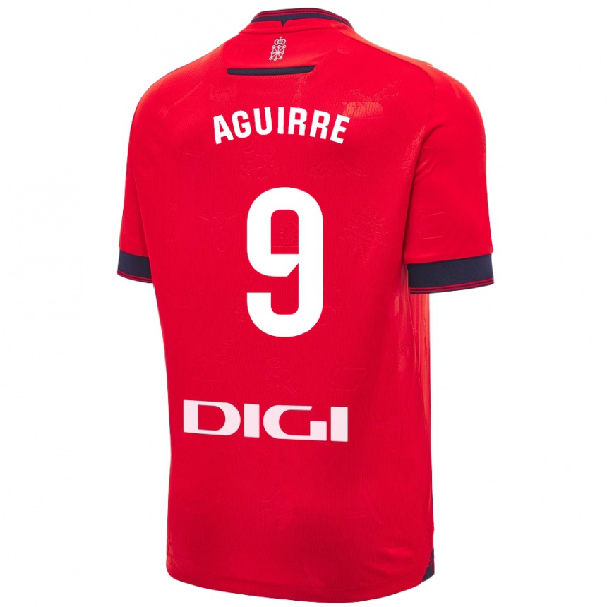 Kinder Fußball Jorge Aguirre #9 Rot Weiß Heimtrikot Trikot 2024/25 T-Shirt Luxemburg