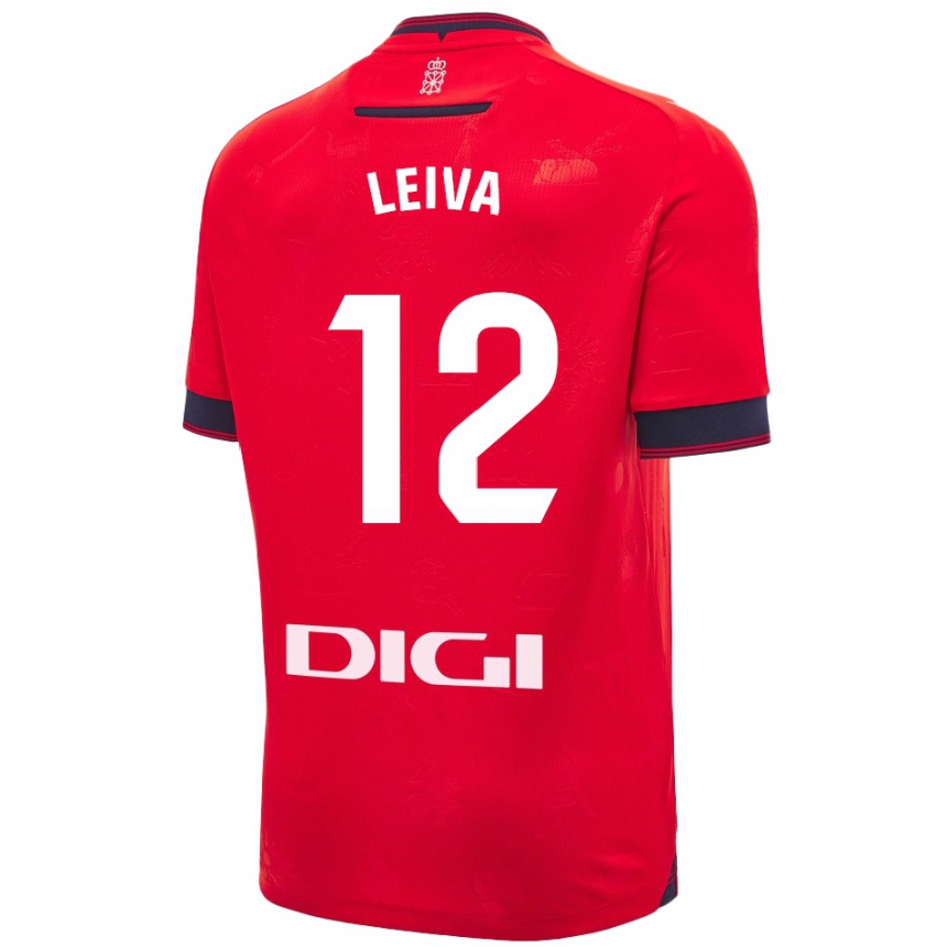 Kinder Fußball Álvaro Leiva #12 Rot Weiß Heimtrikot Trikot 2024/25 T-Shirt Luxemburg