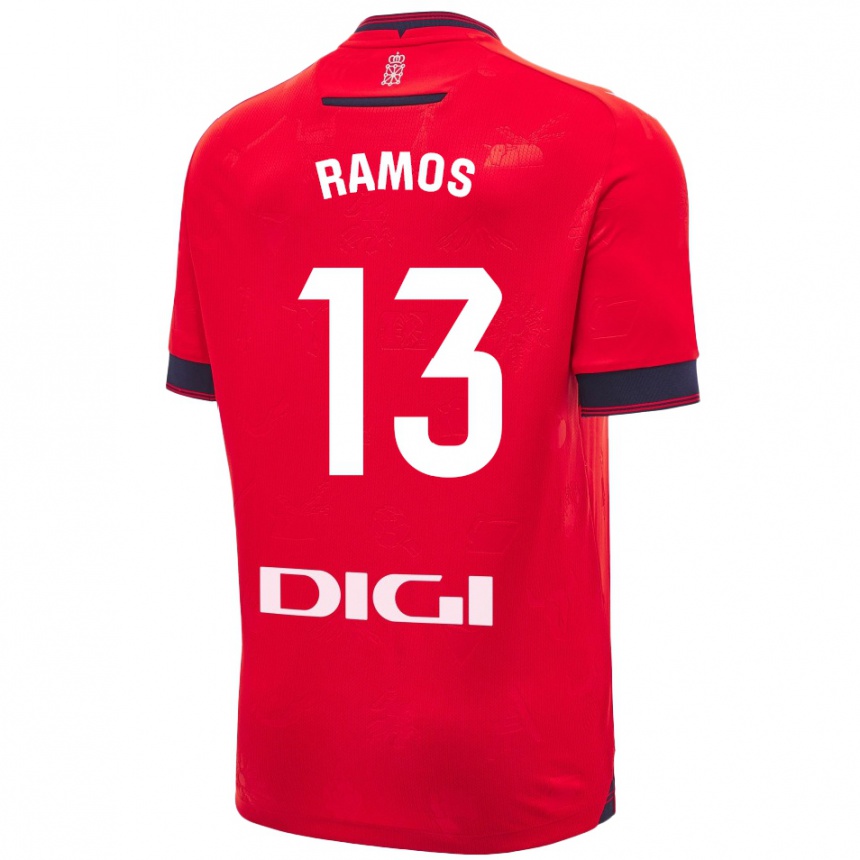 Kinder Fußball Darío Ramos #13 Rot Weiß Heimtrikot Trikot 2024/25 T-Shirt Luxemburg