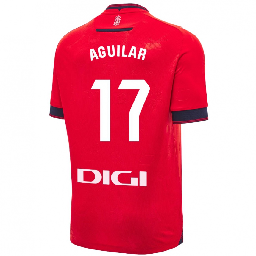 Kinder Fußball Eneko Aguilar #17 Rot Weiß Heimtrikot Trikot 2024/25 T-Shirt Luxemburg