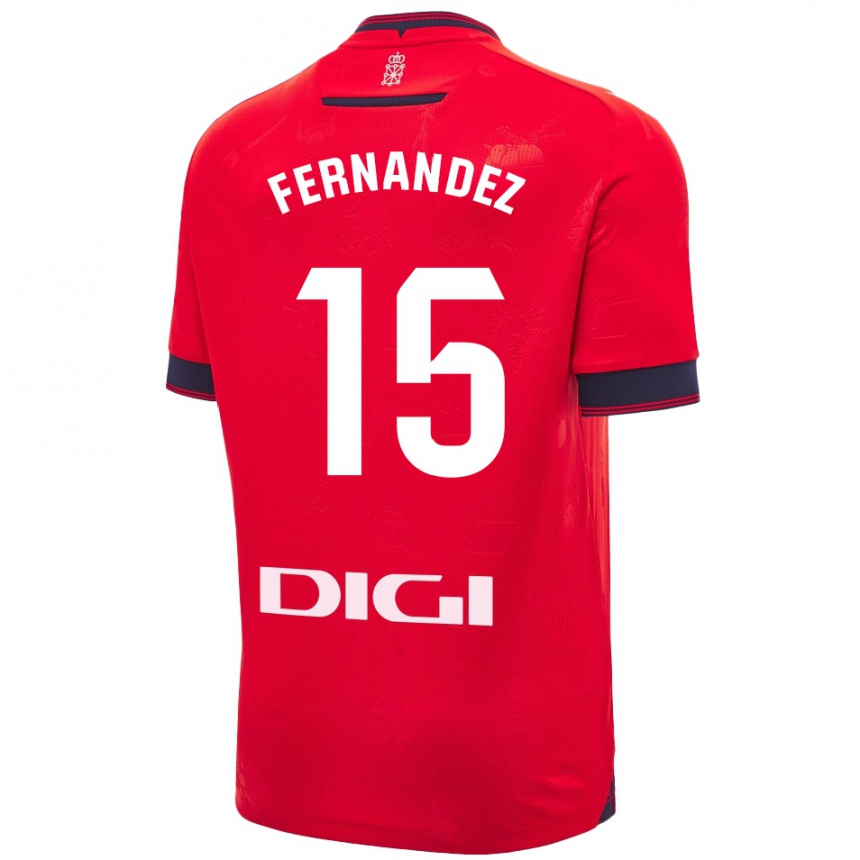 Kinder Fußball Leyre Fernández Sánchez #15 Rot Weiß Heimtrikot Trikot 2024/25 T-Shirt Luxemburg