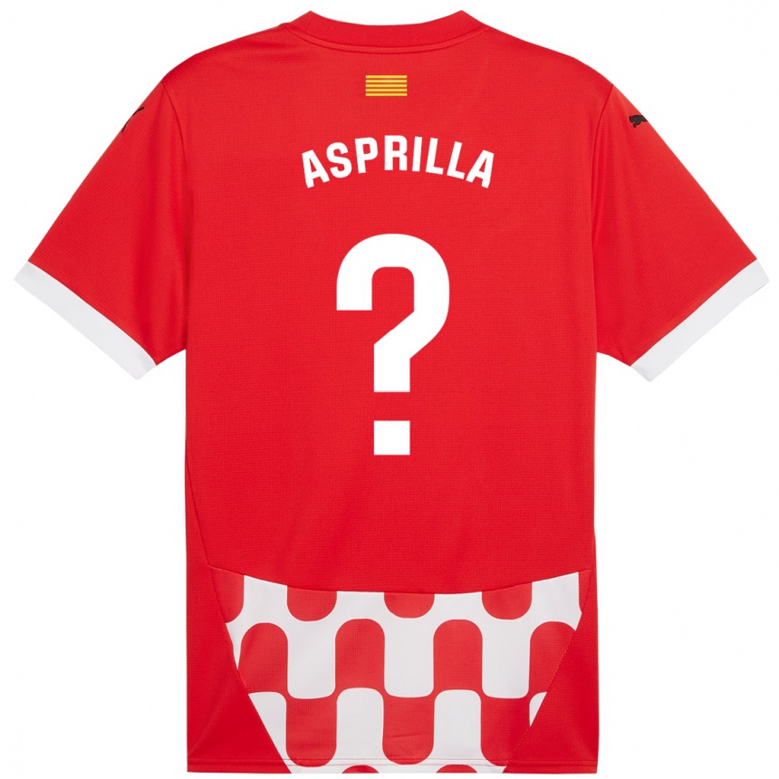 Kinder Fußball Yáser Asprilla #0 Rot Weiß Heimtrikot Trikot 2024/25 T-Shirt Luxemburg