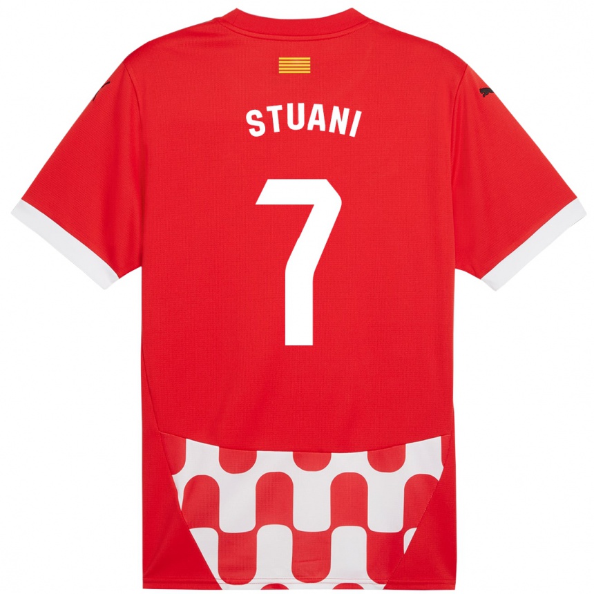 Kinder Fußball Cristhian Stuani #7 Rot Weiß Heimtrikot Trikot 2024/25 T-Shirt Luxemburg