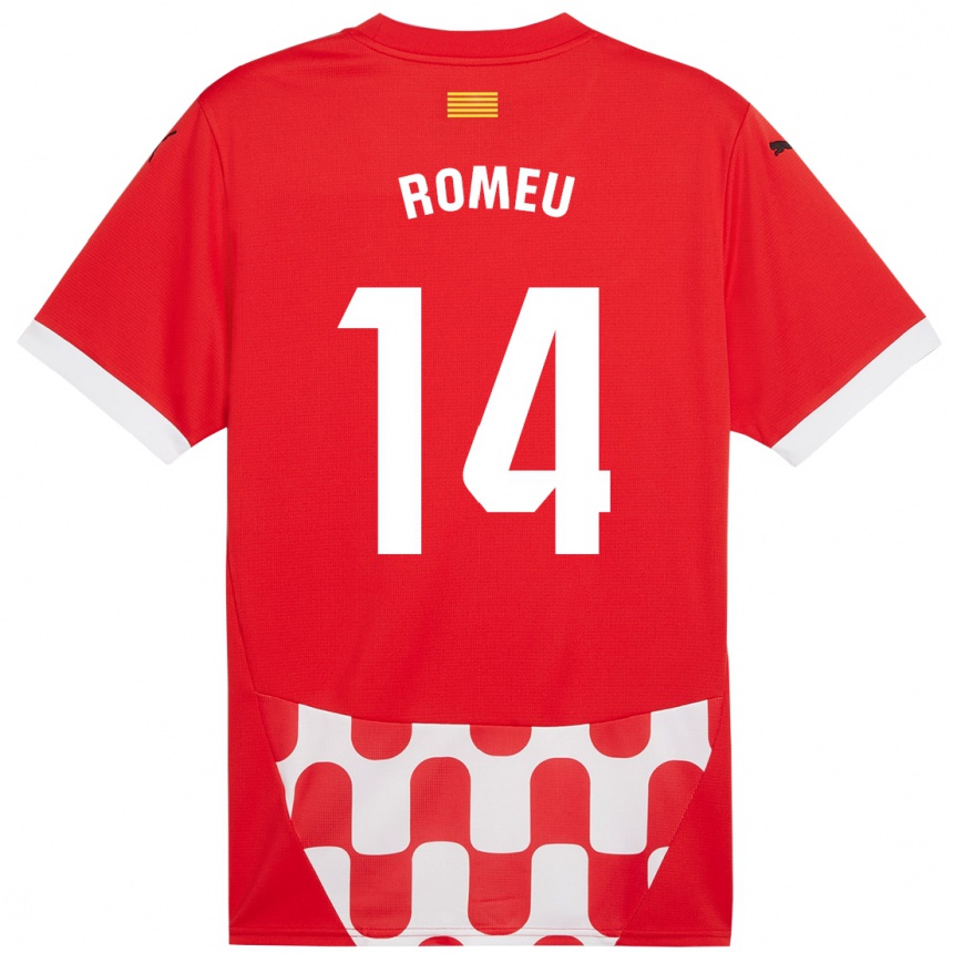 Kinder Fußball Oriol Romeu #14 Rot Weiß Heimtrikot Trikot 2024/25 T-Shirt Luxemburg