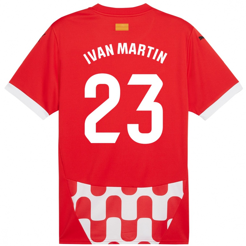 Kinder Fußball Iván Martín #23 Rot Weiß Heimtrikot Trikot 2024/25 T-Shirt Luxemburg