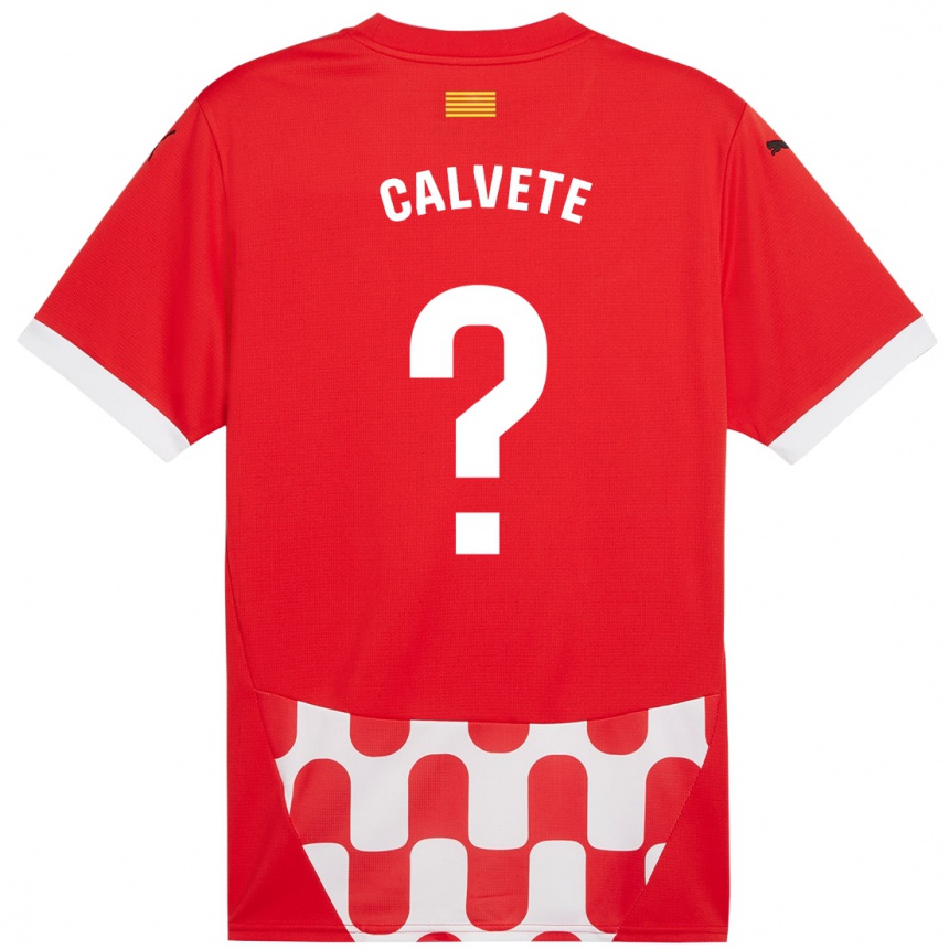 Kinder Fußball Pablo Calvete #0 Rot Weiß Heimtrikot Trikot 2024/25 T-Shirt Luxemburg