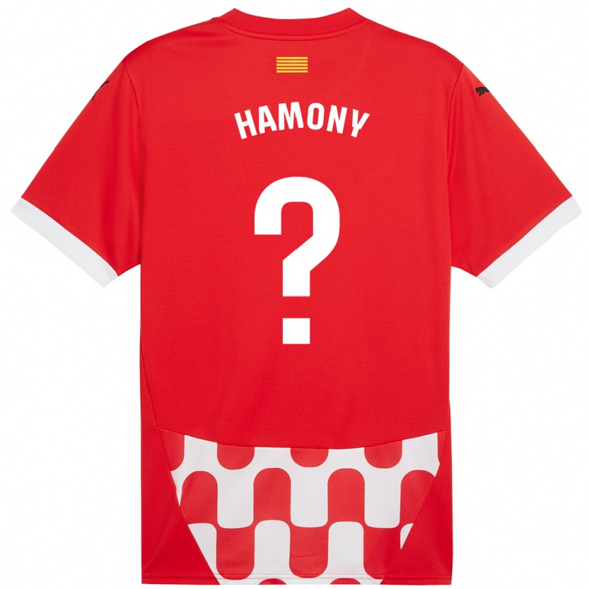 Kinder Fußball Mohammed Hamony #0 Rot Weiß Heimtrikot Trikot 2024/25 T-Shirt Luxemburg